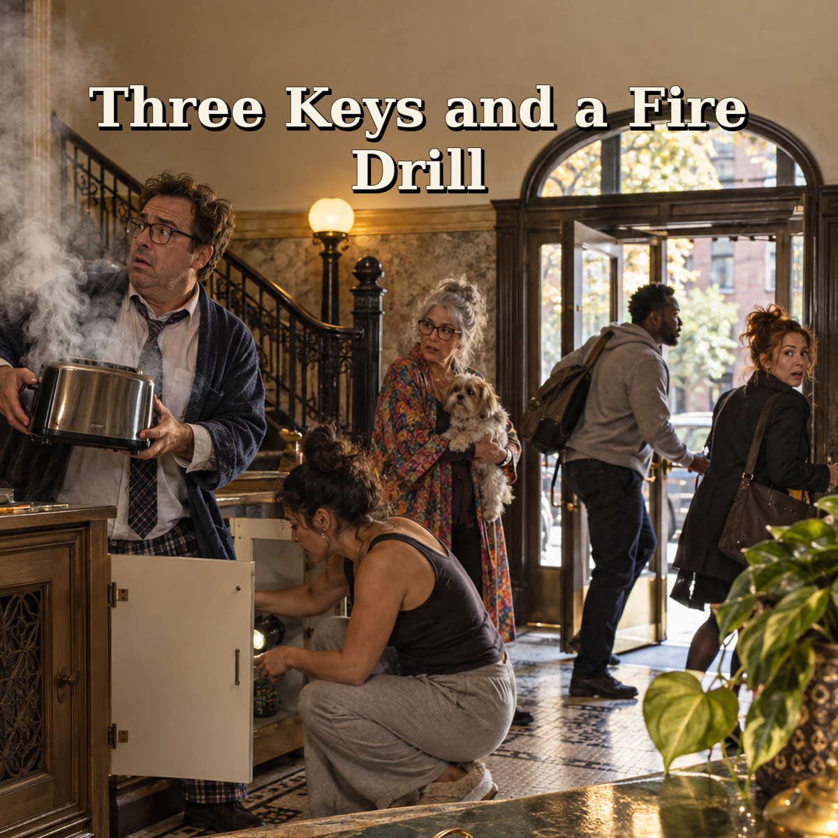 Promotional artwork for Three Keys and a Fire Drill, The Favor Window Season 3 Episode 2